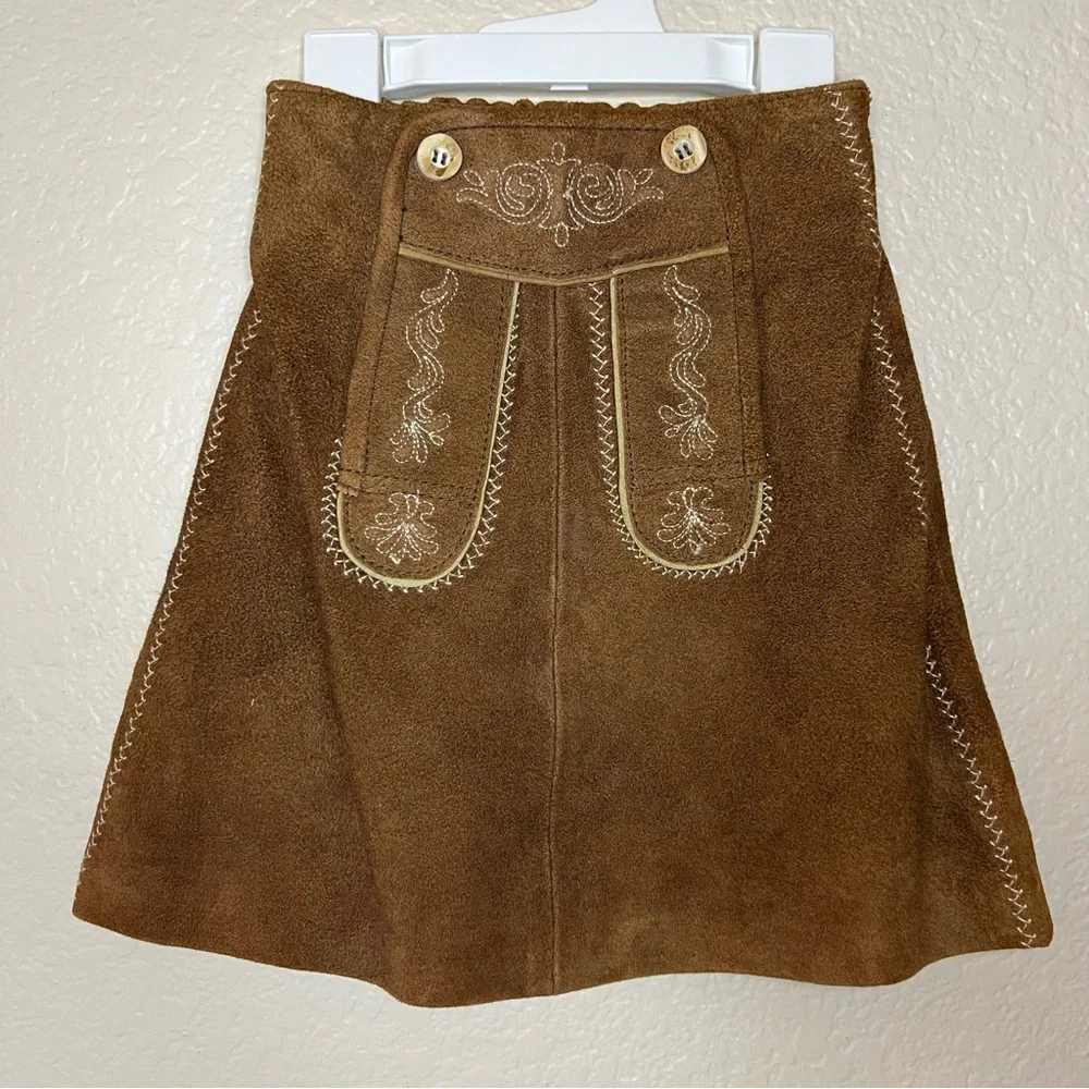 H. MOSER & CIE SUEDE LEATHER SKIRT BRAUN FOR TODLER GIRL NEW 4T/5T NWOT